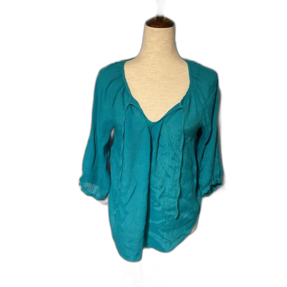 Vintage Crochet Back Alfred Paquette Lightweight Top - Picture 1 of 7